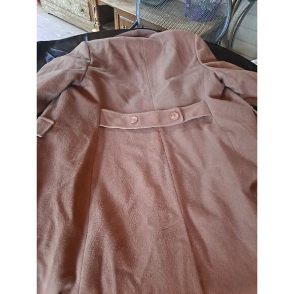 JG Hook Signatures Sz 10 100% Pure Wool Brown Coat Heavy Velvet Trim Vintage - Picture 7 of 7